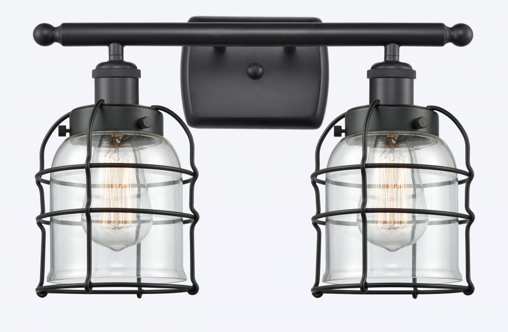 Bell Cage - 2 Light - 16 inch - Matte Black - Bath Vanity Light