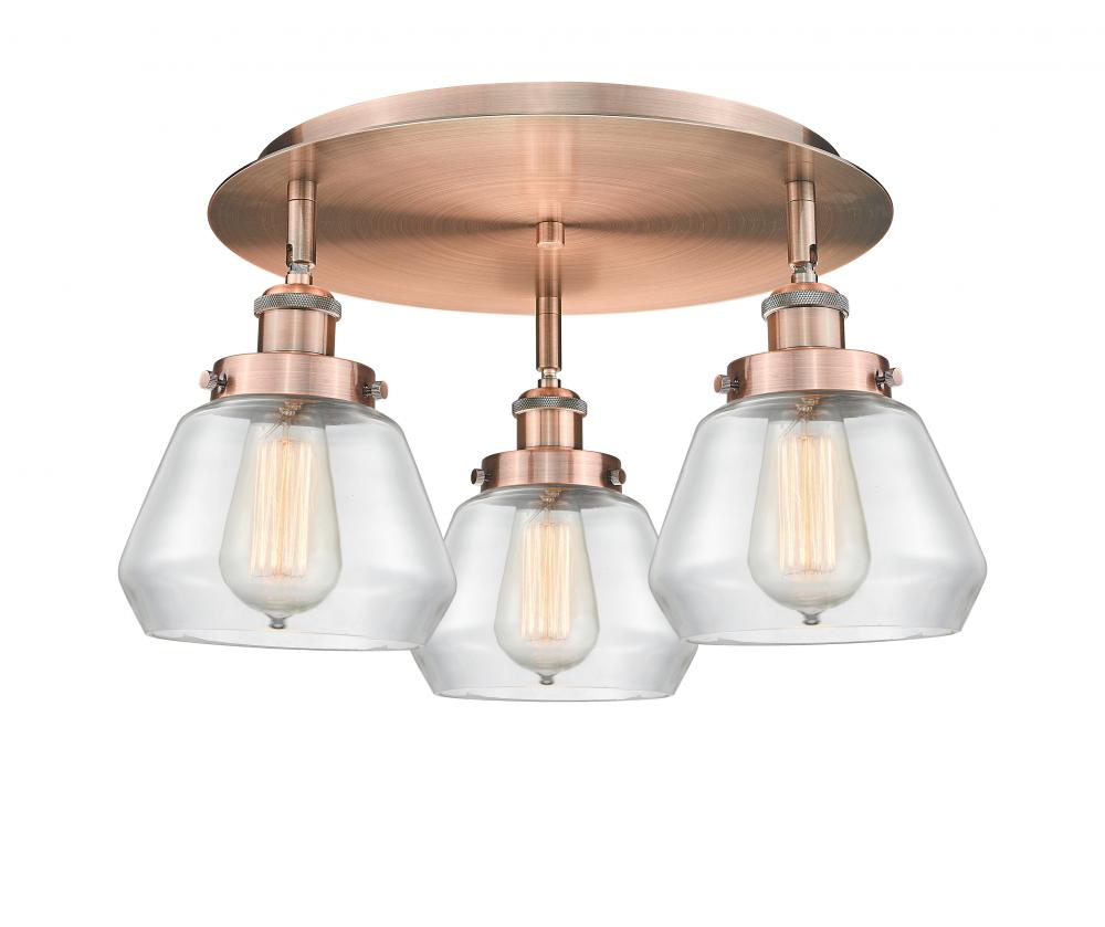 Fulton - 3 Light - 19 inch - Antique Copper - Flush Mount