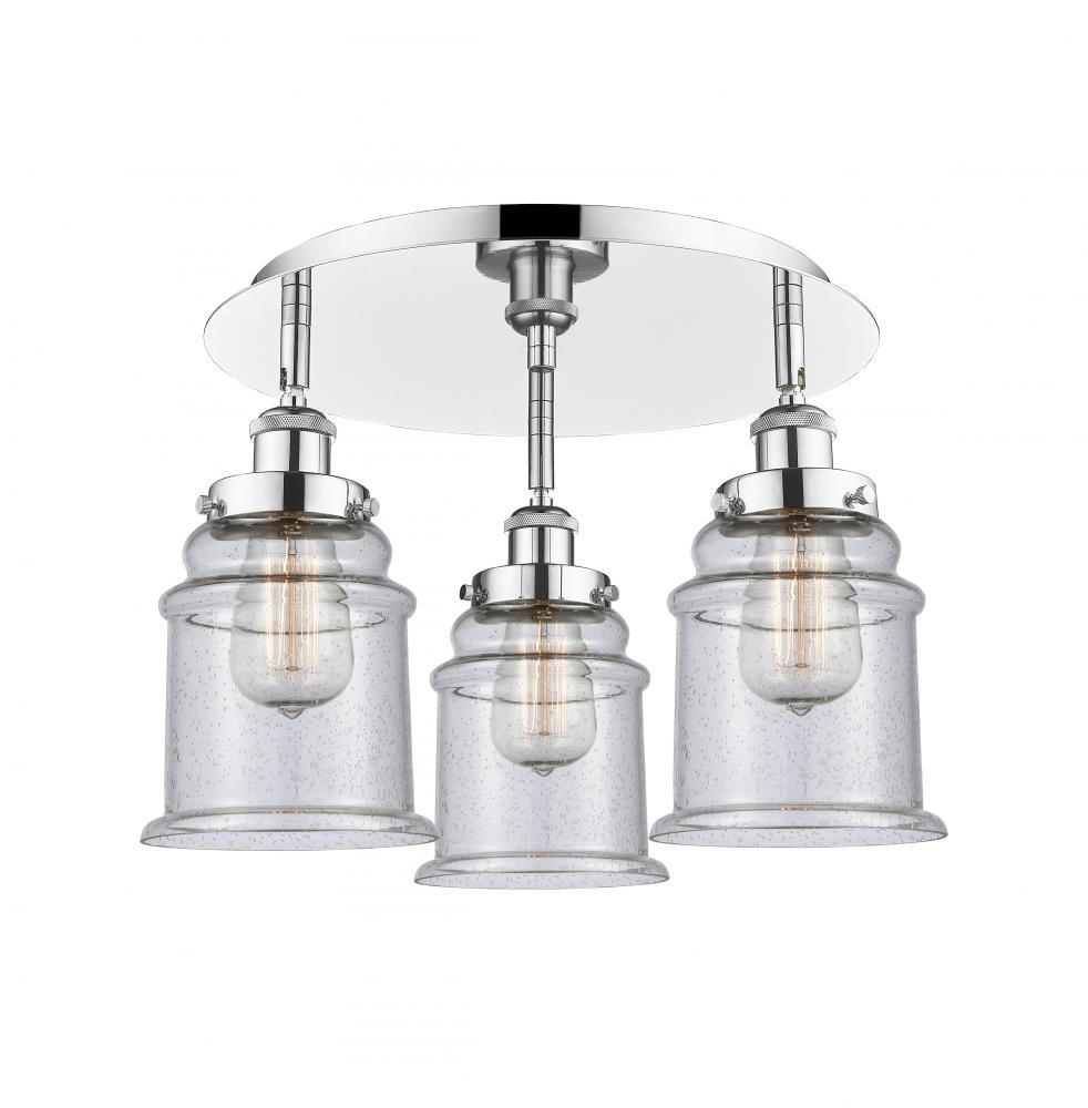 Whitney - 3 Light - 18 inch - Polished Chrome - Flush Mount