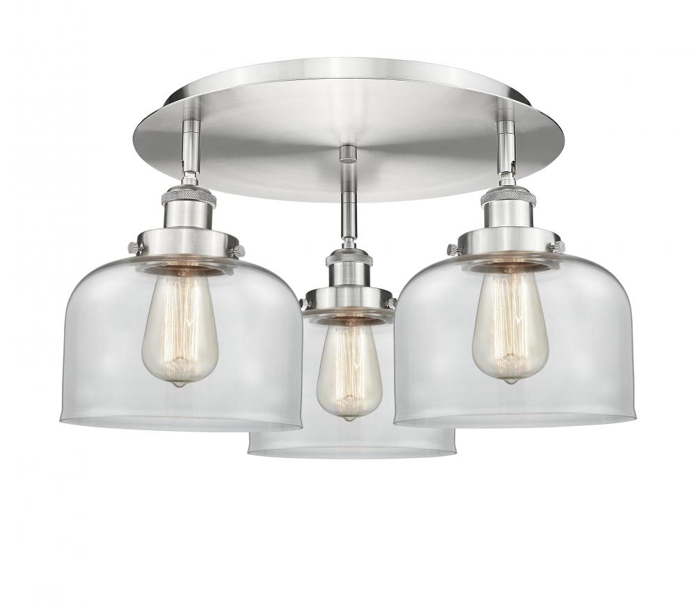 Cone - 3 Light - 20 inch - Satin Nickel - Flush Mount