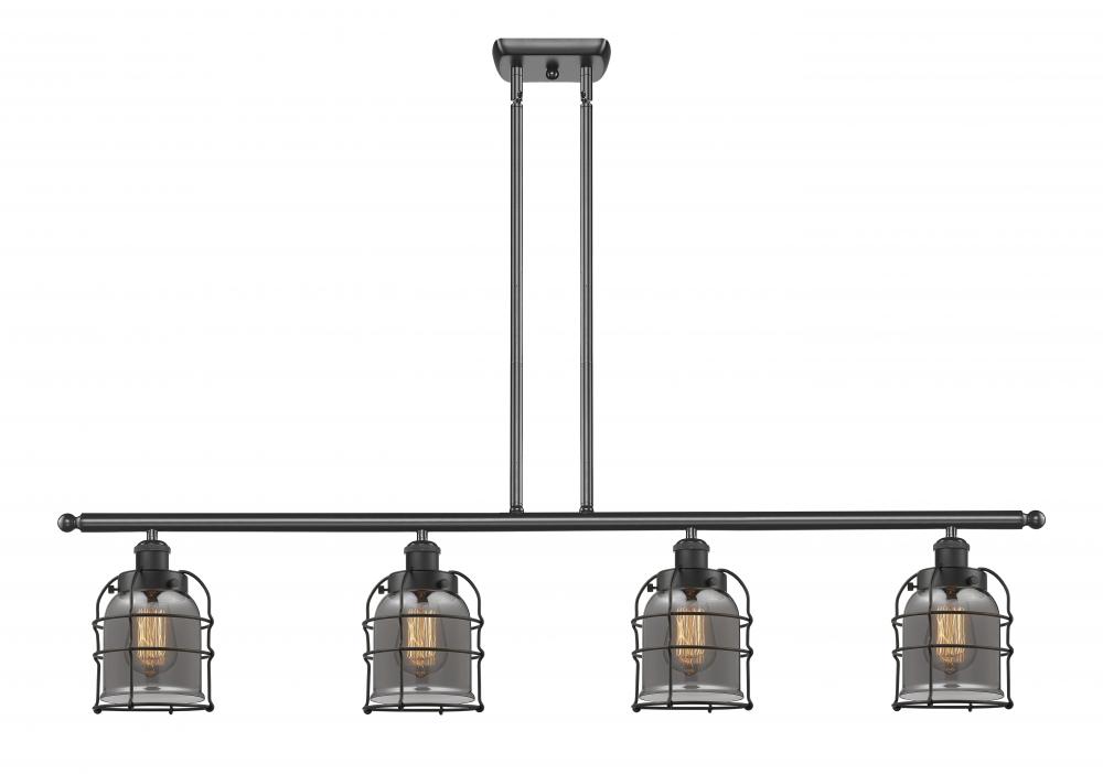 Bell Cage - 4 Light - 48 inch - Matte Black - Stem Hung - Island Light