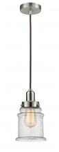 Innovations Lighting 100SN-10BR-0H-SN-G184 - Whitney - 1 Light - 8 inch - Satin Nickel - Cord hung - Mini Pendant