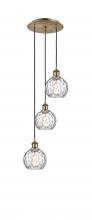 Innovations Lighting 113B-3P-AB-G1215-6 - Athens Water Glass - 3 Light - 13 inch - Antique Brass - Cord hung - Multi Pendant