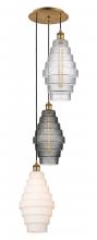 Innovations Lighting 113B-3P-BB-G670-MU - Cascade - 3 Light - 15 inch - Brushed Brass - Cord hung - Multi Pendant