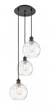 Innovations Lighting 113B-3P-BK-G1215-8 - Athens Water Glass - 3 Light - 15 inch - Matte Black - Cord hung - Multi Pendant