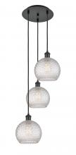 Innovations Lighting 113B-3P-BK-G122C-8CL - Athens - 3 Light - 15 inch - Matte Black - Cord Hung - Multi Pendant