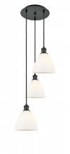 Innovations Lighting 113B-3P-BK-GBD-751 - Bristol - 3 Light - 14 inch - Matte Black - Cord Hung - Multi Pendant