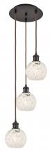 Innovations Lighting 113B-3P-OB-G1216-6WM - White Mouchette - 3 Light - 13 inch - Oil Rubbed Bronze - Cord Hung - Multi Pendant