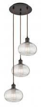 Innovations Lighting 113B-3P-OB-G555-8CL - Ithaca - 3 Light - 15 inch - Oil Rubbed Bronze - Cord hung - Multi Pendant