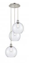 Innovations Lighting 113B-3P-PN-G124-10 - Athens - 3 Light - 17 inch - Polished Nickel - Cord Hung - Multi Pendant