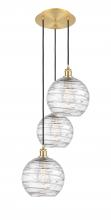 Innovations Lighting 113B-3P-SG-G1213-10 - Athens Deco Swirl - 3 Light - 17 inch - Satin Gold - Cord hung - Multi Pendant