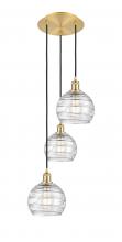 Innovations Lighting 113B-3P-SG-G1213-8 - Athens Deco Swirl - 3 Light - 15 inch - Satin Gold - Cord hung - Multi Pendant