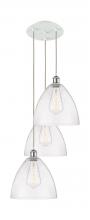 Innovations Lighting 113B-3P-WPC-GBD-124 - Bristol - 3 Light - 19 inch - White Polished Chrome - Cord Hung - Multi Pendant