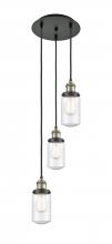 Innovations Lighting 113F-3P-BAB-G314 - Dover - 3 Light - 11 inch - Black Antique Brass - Cord hung - Multi Pendant