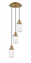 Innovations Lighting 113F-3P-BB-G314 - Dover - 3 Light - 11 inch - Brushed Brass - Cord hung - Multi Pendant