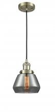 Innovations Lighting 201C-AB-G173 - Fulton - 1 Light - 7 inch - Antique Brass - Cord hung - Mini Pendant