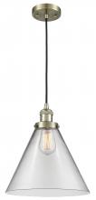 Innovations Lighting 201C-AB-G42-L - Cone - 1 Light - 12 inch - Antique Brass - Cord hung - Mini Pendant