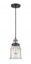 Innovations Lighting 201C-BAB-G184 - Canton - 1 Light - 6 inch - Black Antique Brass - Cord hung - Mini Pendant