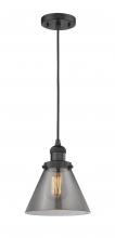 Innovations Lighting 201C-BK-G43 - Cone - 1 Light - 8 inch - Matte Black - Cord hung - Mini Pendant