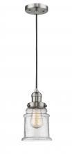 Innovations Lighting 201C-SN-G184 - Canton - 1 Light - 6 inch - Brushed Satin Nickel - Cord hung - Mini Pendant