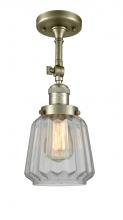 Innovations Lighting 201F-AB-G142-LED - Chatham - 1 Light - 7 inch - Antique Brass - Adjustable Semi-Flush Mount