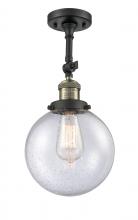 Innovations Lighting 201F-BAB-G204-8-LED - Beacon - 1 Light - 8 inch - Black Antique Brass - Adjustable Semi-Flush Mount