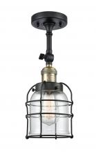 Innovations Lighting 201F-BAB-G52-CE-LED - Bell Cage - 1 Light - 6 inch - Black Antique Brass - Semi-Flush Mount