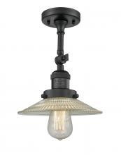 Innovations Lighting 201F-BK-G2-LED - Halophane - 1 Light - 9 inch - Matte Black - Adjustable Semi-Flush Mount