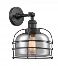 Innovations Lighting 203-BK-G73-CE - Bell Cage - 1 Light - 9 inch - Matte Black - Sconce