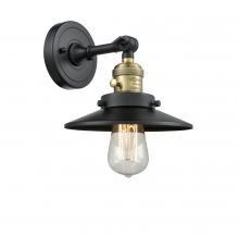 Innovations Lighting 203SW-BAB-M6-LED - Railroad - 1 Light - 8 inch - Black Antique Brass - Adjustable Sconce