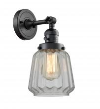 Innovations Lighting 203SW-BK-G142-LED - Chatham - 1 Light - 7 inch - Matte Black - Sconce