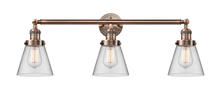 Innovations Lighting 205-AC-G62-LED - Cone - 3 Light - 30 inch - Antique Copper - Bath Vanity Light