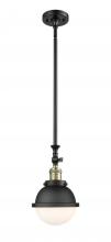 Innovations Lighting 206-BAB-HFS-61-BK - Hampden - 1 Light - 7 inch - Black Antique Brass - Stem Hung - Mini Pendant