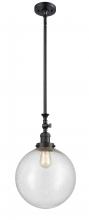 Innovations Lighting 206-BK-G204-12 - Beacon - 1 Light - 12 inch - Matte Black - Stem Hung - Mini Pendant