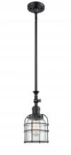 Innovations Lighting 206-BK-G52-CE - Bell Cage - 1 Light - 6 inch - Matte Black - Stem Hung - Mini Pendant