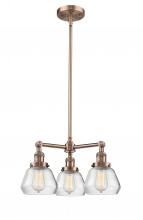 Innovations Lighting 207-AC-G172-LED - Fulton - 3 Light - 22 inch - Antique Copper - Stem Hung - Chandelier