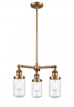 Innovations Lighting 207-BB-G314 - Dover - 3 Light - 17 inch - Brushed Brass - Stem Hung - Chandelier