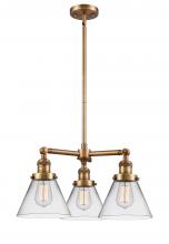 Innovations Lighting 207-BB-G42 - Cone - 3 Light - 22 inch - Brushed Brass - Stem Hung - Chandelier