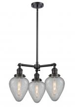 Innovations Lighting 207-BK-G165-LED - Geneseo - 3 Light - 26 inch - Matte Black - Stem Hung - Chandelier
