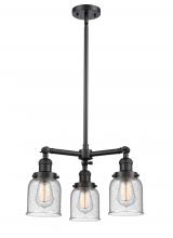 Innovations Lighting 207-BK-G54 - Bell - 3 Light - 19 inch - Matte Black - Stem Hung - Chandelier