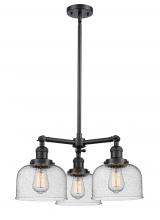 Innovations Lighting 207-BK-G74 - Bell - 3 Light - 22 inch - Matte Black - Stem Hung - Chandelier