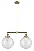 Innovations Lighting 209-AB-G202-10 - Beacon - 2 Light - 25 inch - Antique Brass - Stem Hung - Island Light