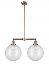 Innovations Lighting 209-AC-G202-12 - Beacon - 2 Light - 27 inch - Antique Copper - Stem Hung - Island Light