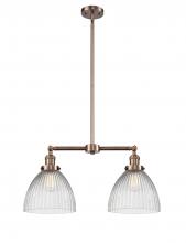 Innovations Lighting 209-AC-G222 - Seneca Falls - 2 Light - 21 inch - Antique Copper - Stem Hung - Island Light