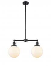 Innovations Lighting 209-BK-G201-8 - Beacon - 2 Light - 25 inch - Matte Black - Stem Hung - Island Light