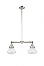 Innovations Lighting 209-PN-G324 - Olean - 2 Light - 22 inch - Polished Nickel - Stem Hung - Island Light