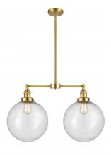 Innovations Lighting 209-SG-G204-12 - Beacon - 2 Light - 27 inch - Satin Gold - Stem Hung - Island Light