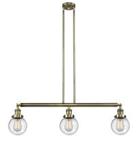 Innovations Lighting 213-AB-G204-6 - Beacon - 3 Light - 39 inch - Antique Brass - Stem Hung - Island Light