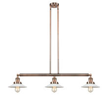 Innovations Lighting 213-AC-G1 - Halophane - 3 Light - 41 inch - Antique Copper - Stem Hung - Island Light