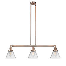 Innovations Lighting 213-AC-G42 - Cone - 3 Light - 40 inch - Antique Copper - Stem Hung - Island Light